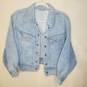 Vintage cropped jean jacket Small preloved excellent